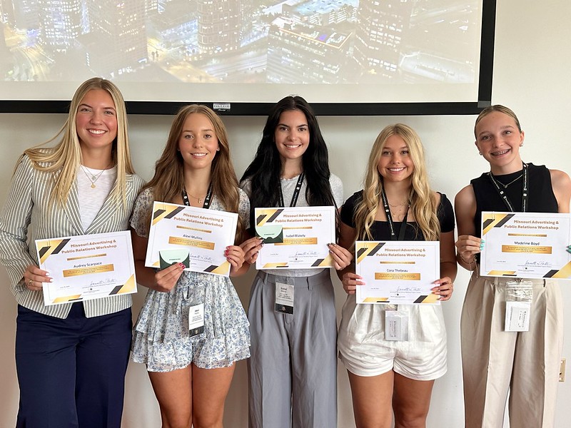 Advertising and Public relations participants Audrey Scarpace, Alexi Mullins, Isabel Blakely, Cora Thebeau, and Madeline Boyd
